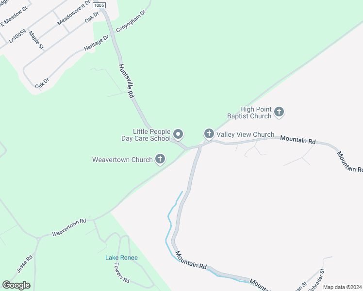 map of restaurants, bars, coffee shops, grocery stores, and more near Huntsville Road in Shavertown