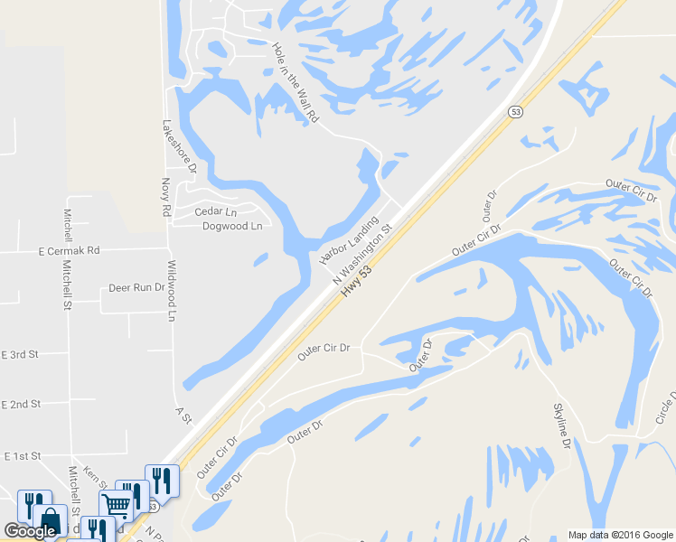 map of restaurants, bars, coffee shops, grocery stores, and more near 103 Harbor Landing in Braidwood