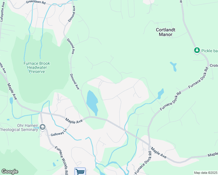 map of restaurants, bars, coffee shops, grocery stores, and more near 3 Red Oak Lane in Cortlandt