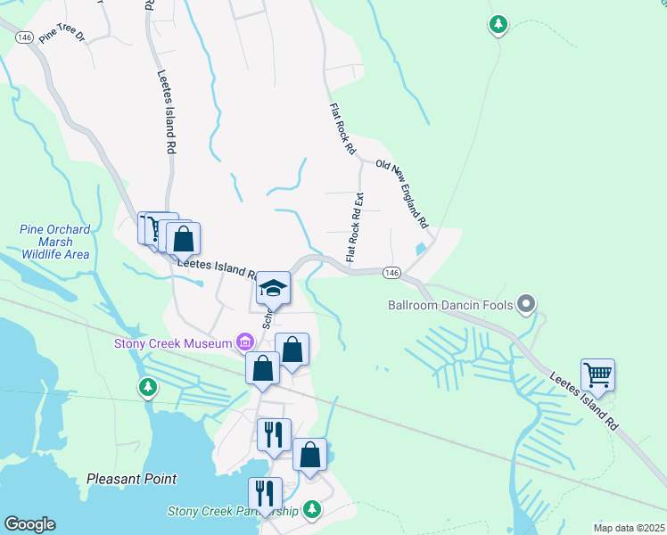 map of restaurants, bars, coffee shops, grocery stores, and more near 529 Connecticut 146 in Branford