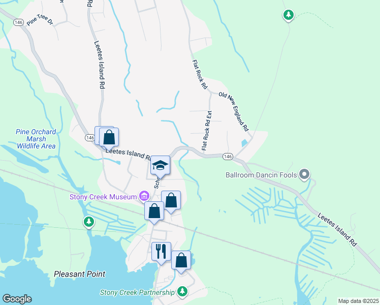 map of restaurants, bars, coffee shops, grocery stores, and more near 529 Connecticut 146 in Branford