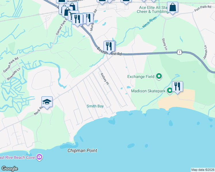map of restaurants, bars, coffee shops, grocery stores, and more near 68 Kelsey Place in Madison