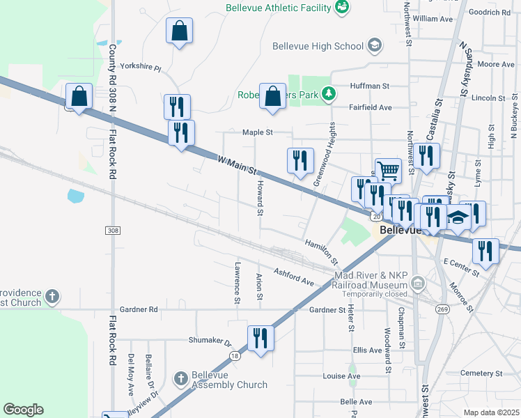map of restaurants, bars, coffee shops, grocery stores, and more near 512 Kensington Drive in Bellevue