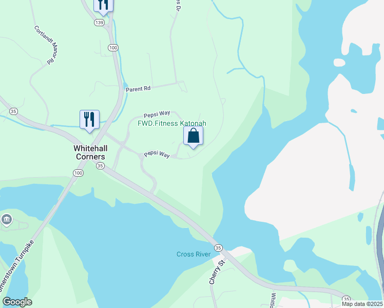 map of restaurants, bars, coffee shops, grocery stores, and more near 1 Pepsi Way in Westchester County