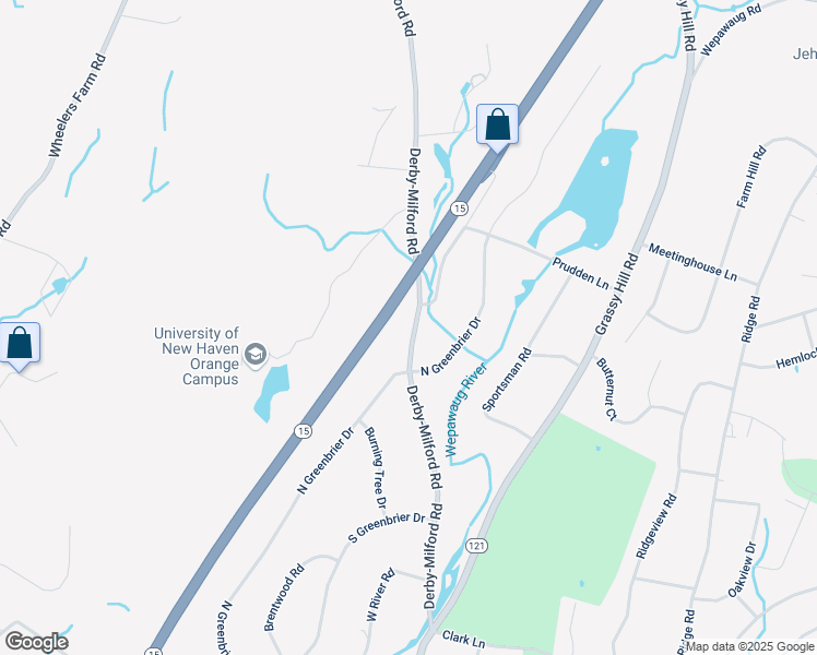 map of restaurants, bars, coffee shops, grocery stores, and more near 532 Derby-Milford Road in Orange