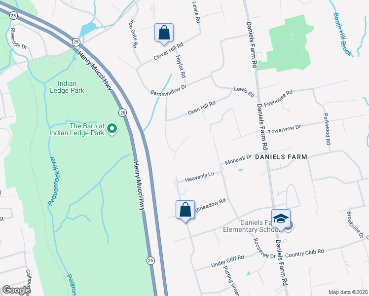 map of restaurants, bars, coffee shops, grocery stores, and more near 81 Putting Green Road North in Trumbull