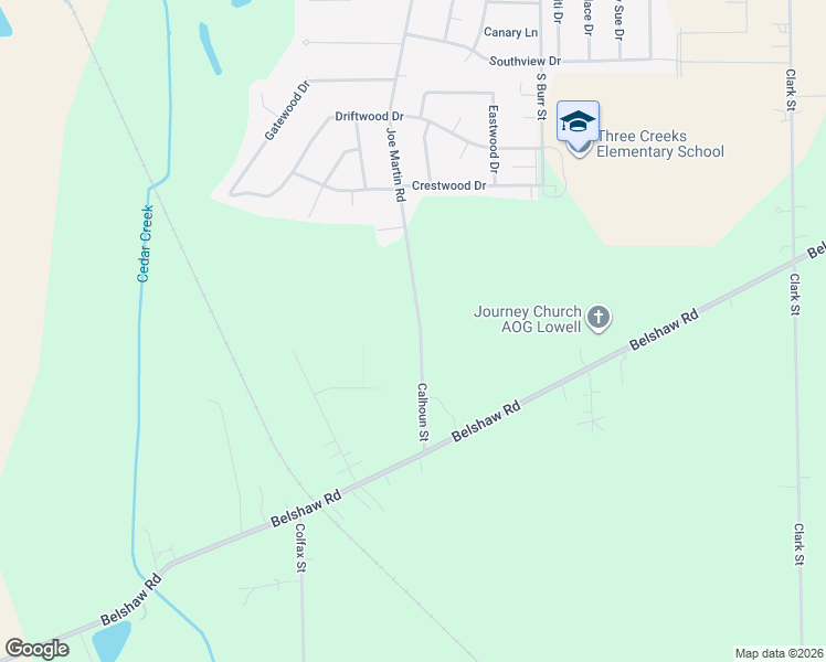 map of restaurants, bars, coffee shops, grocery stores, and more near 18902 Calhoun Street in Lowell