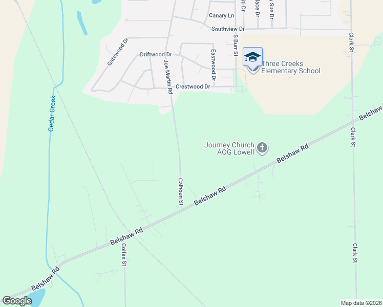 map of restaurants, bars, coffee shops, grocery stores, and more near 18902 Calhoun Street in Lowell