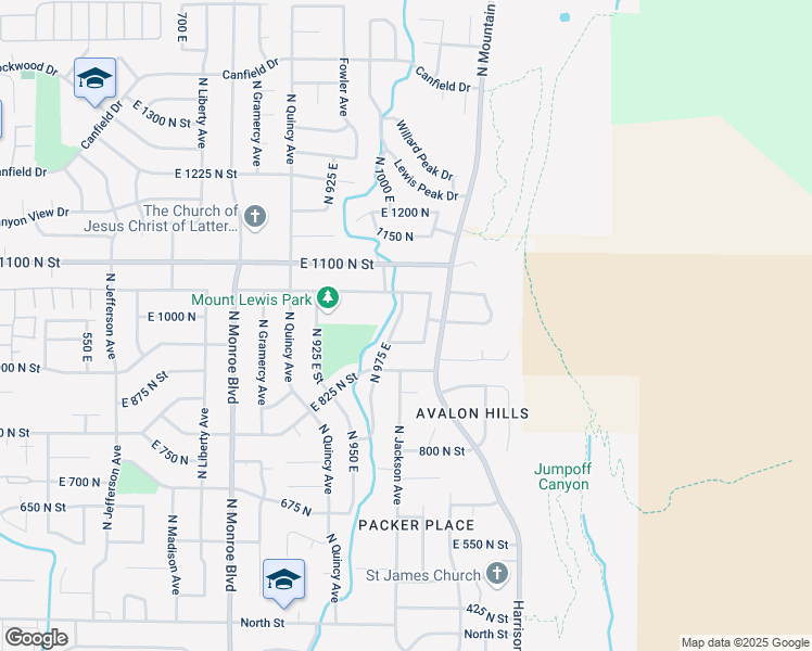 map of restaurants, bars, coffee shops, grocery stores, and more near 978 North 975 East in Ogden