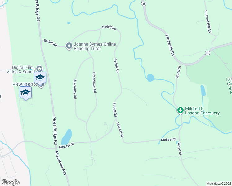 map of restaurants, bars, coffee shops, grocery stores, and more near 40 Bedell Road in Katonah