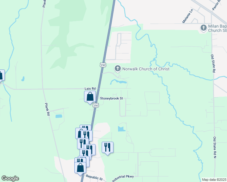 map of restaurants, bars, coffee shops, grocery stores, and more near 330 Deepdale Drive in Norwalk