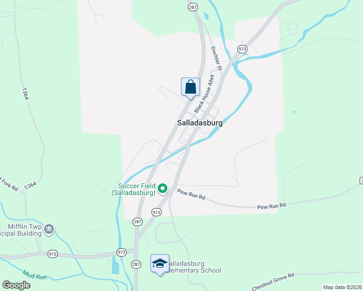 map of restaurants, bars, coffee shops, grocery stores, and more near 34 Water Street in Salladasburg