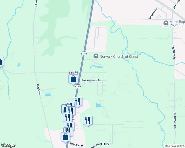 map of restaurants, bars, coffee shops, grocery stores, and more near 330 Deepdale Drive in Norwalk