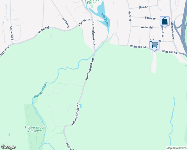 map of restaurants, bars, coffee shops, grocery stores, and more near 2130 Hunterbrook Road in Yorktown Heights