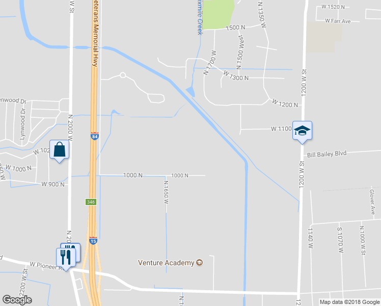 map of restaurants, bars, coffee shops, grocery stores, and more near 972 North 1650 West in Ogden