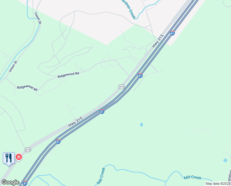 map of restaurants, bars, coffee shops, grocery stores, and more near Highway 315 in Bear Creek Village