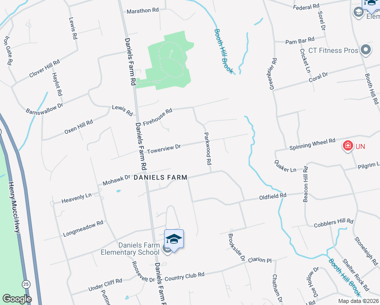 map of restaurants, bars, coffee shops, grocery stores, and more near 15 Parkwood Road in Trumbull