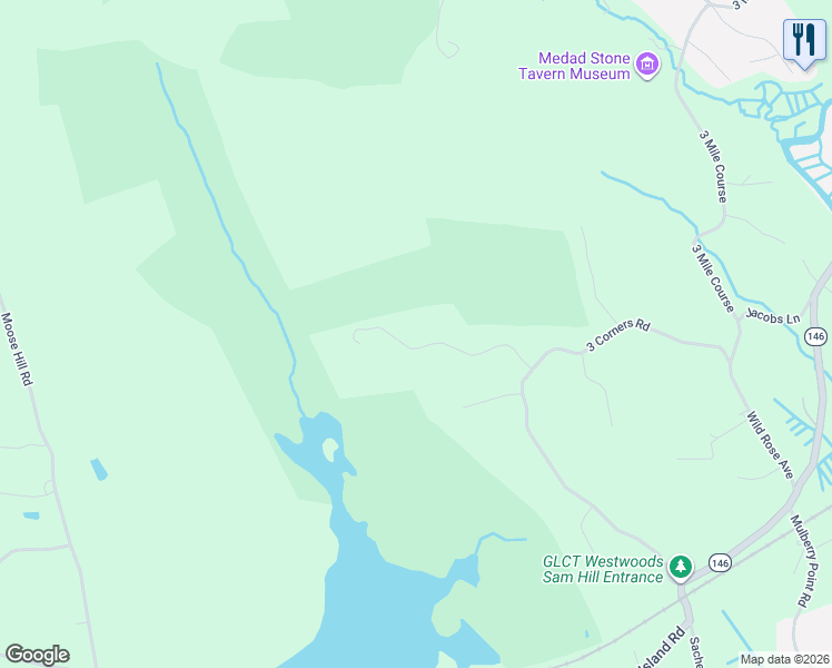 map of restaurants, bars, coffee shops, grocery stores, and more near 480 3 Corners Road in Guilford