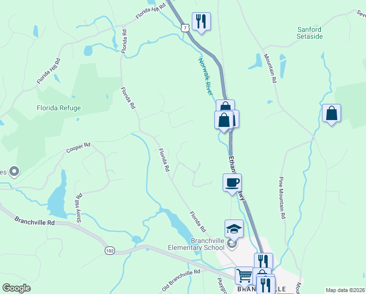 map of restaurants, bars, coffee shops, grocery stores, and more near 17 Laurel Hill Road in Ridgefield