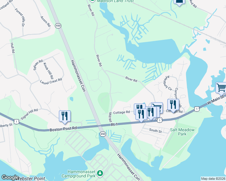 map of restaurants, bars, coffee shops, grocery stores, and more near 6 Todds Mill Circle in Madison