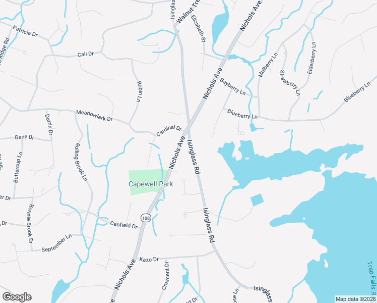 map of restaurants, bars, coffee shops, grocery stores, and more near 166 Isinglass Road in Shelton