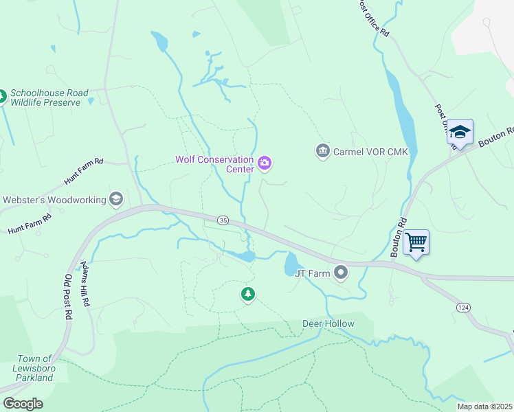 map of restaurants, bars, coffee shops, grocery stores, and more near 4 Buck Run Street in South Salem