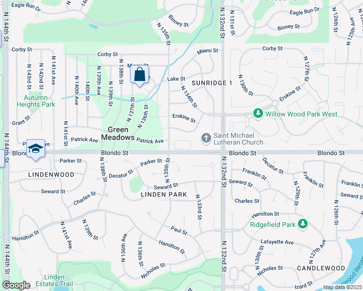 map of restaurants, bars, coffee shops, grocery stores, and more near 13410 Blondo Street in Omaha