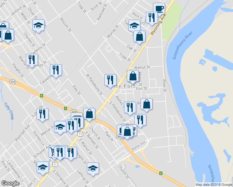 map of restaurants, bars, coffee shops, grocery stores, and more near 2 Welles Street in Kingston