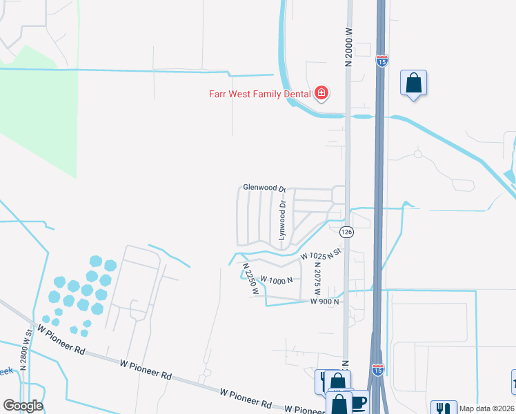 map of restaurants, bars, coffee shops, grocery stores, and more near 186 Stonewood Drive in Farr West