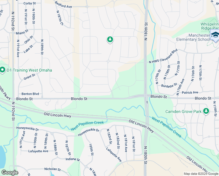 map of restaurants, bars, coffee shops, grocery stores, and more near 2413 North 183rd Street in Omaha