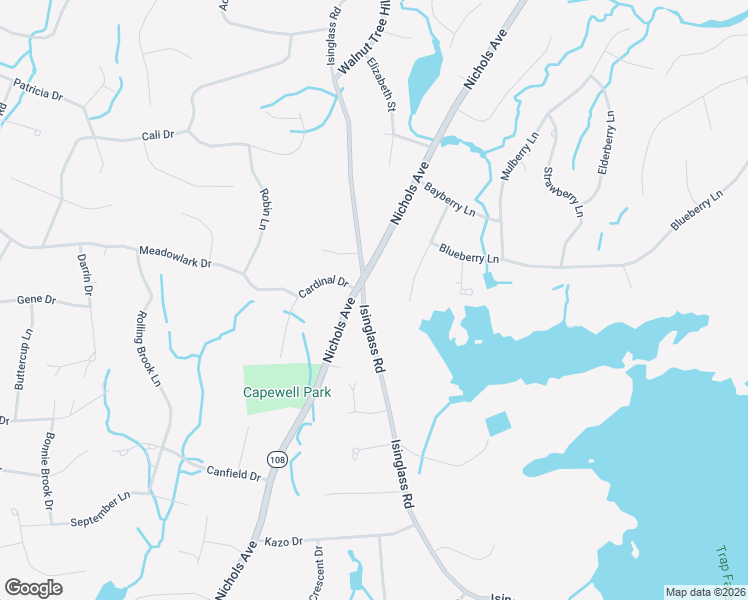 map of restaurants, bars, coffee shops, grocery stores, and more near 166 Isinglass Road in Shelton