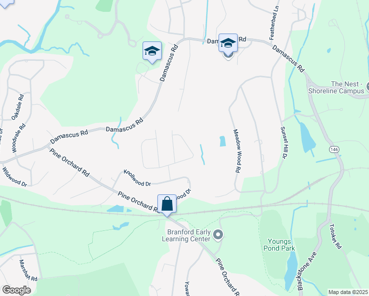 map of restaurants, bars, coffee shops, grocery stores, and more near 20 Arrowhead Lane in Branford