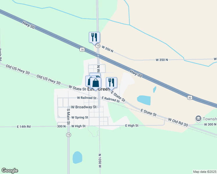 map of restaurants, bars, coffee shops, grocery stores, and more near in Etna Green