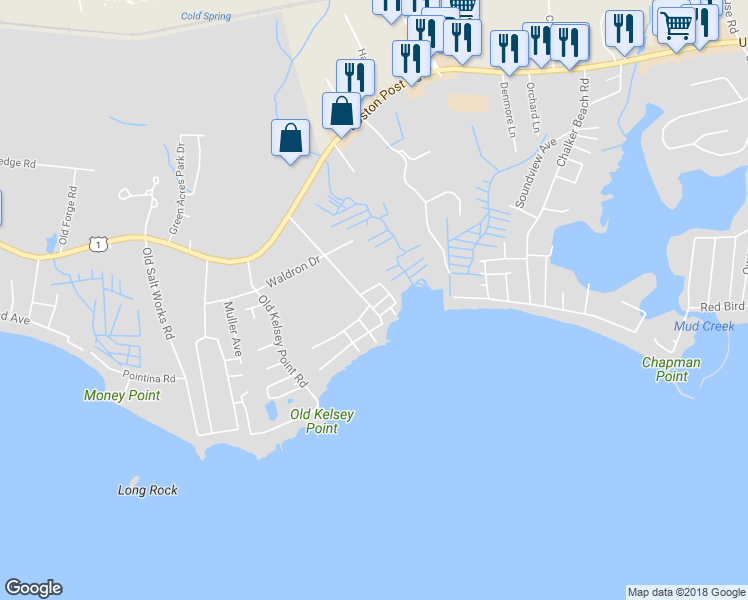 map of restaurants, bars, coffee shops, grocery stores, and more near 6 Fox Street in Westbrook