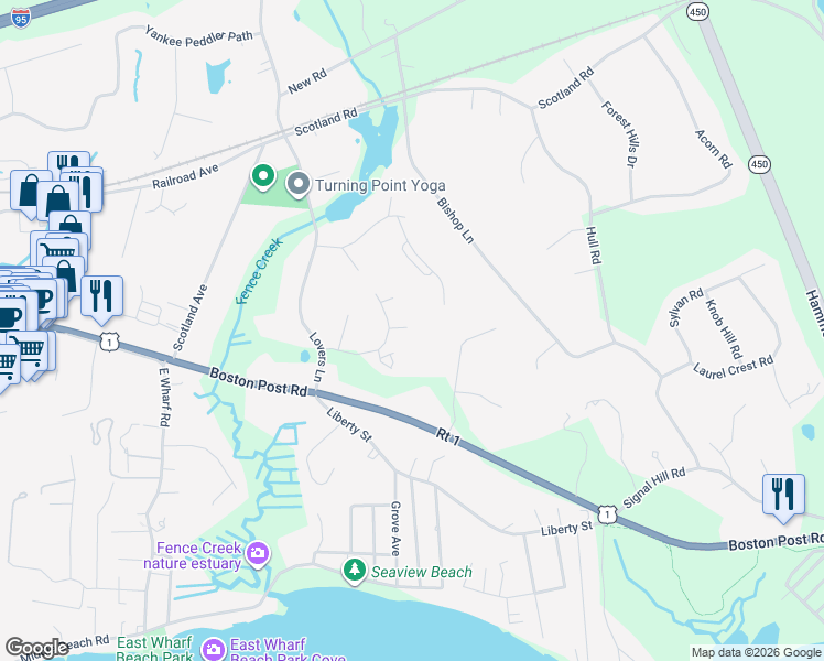 map of restaurants, bars, coffee shops, grocery stores, and more near 31 Wilshire Road in Madison