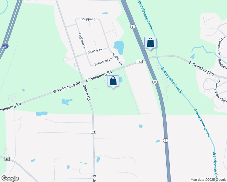 map of restaurants, bars, coffee shops, grocery stores, and more near 56 East Twinsburg Road in Northfield