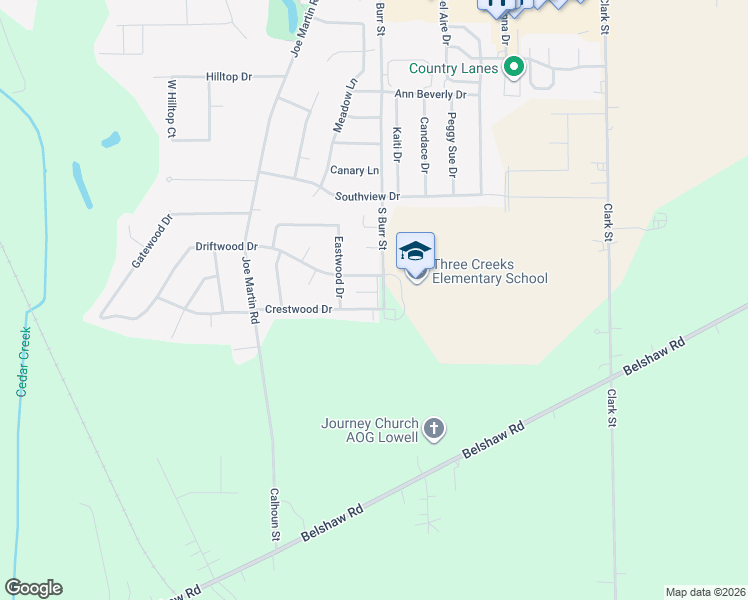 map of restaurants, bars, coffee shops, grocery stores, and more near 1680 Driftwood Drive in Lowell