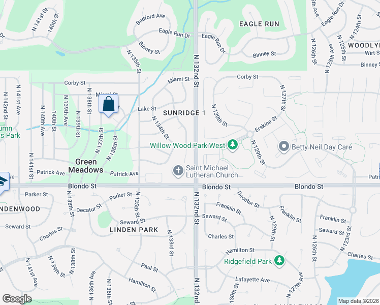 map of restaurants, bars, coffee shops, grocery stores, and more near 2339 North 133rd Circle in Omaha