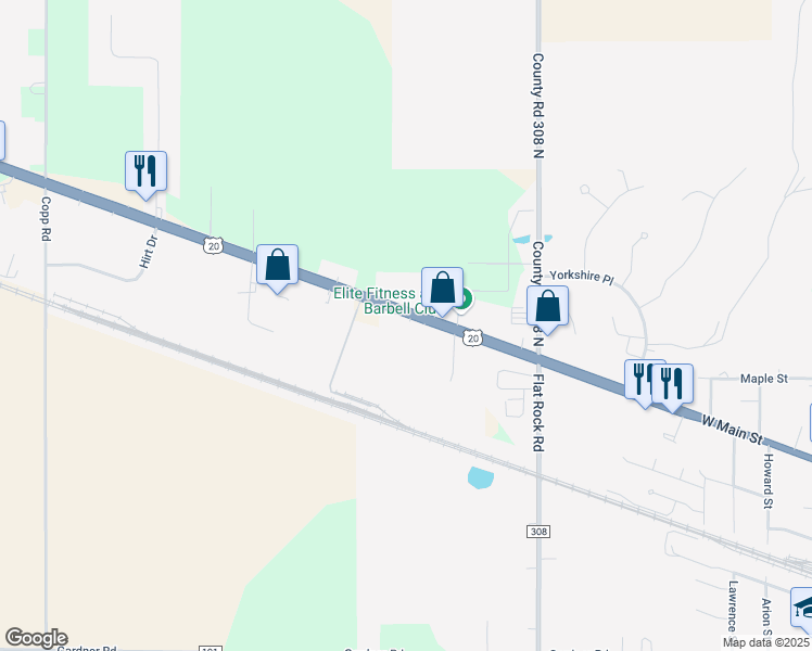 map of restaurants, bars, coffee shops, grocery stores, and more near 935 West Main Street in Bellevue