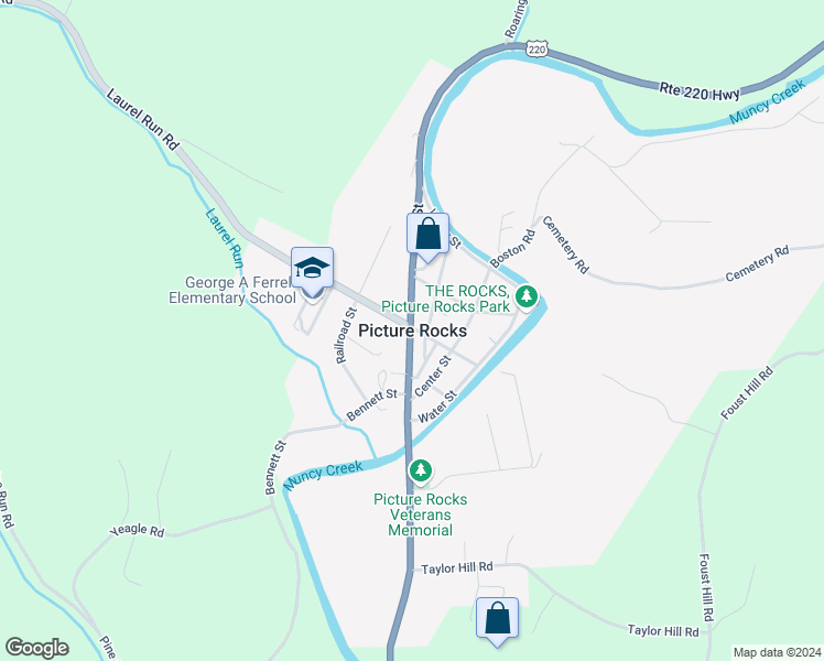 map of restaurants, bars, coffee shops, grocery stores, and more near in Picture Rocks