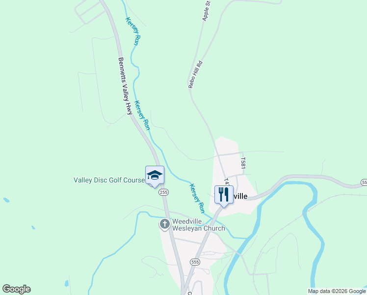 map of restaurants, bars, coffee shops, grocery stores, and more near 204 West Teaberry Street in Weedville