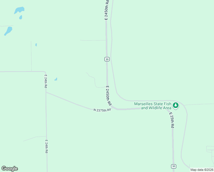 map of restaurants, bars, coffee shops, grocery stores, and more near 2350-2384 East 2450th Road in Marseilles