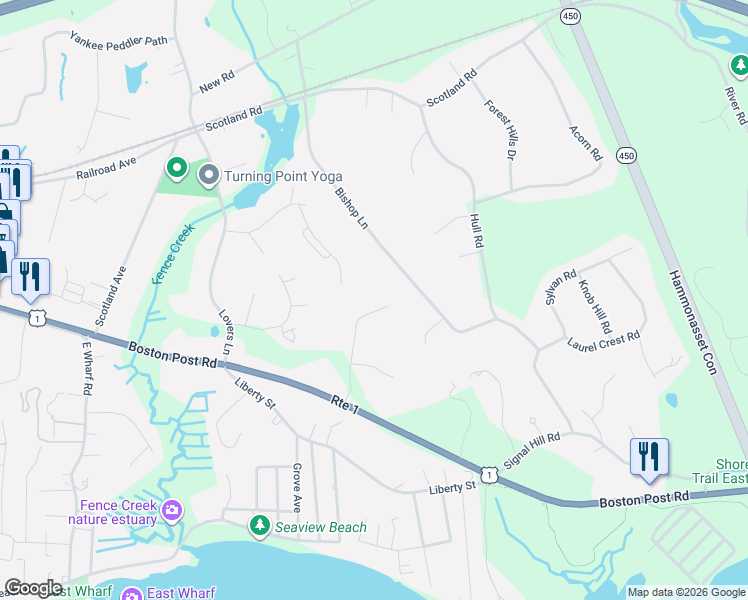 map of restaurants, bars, coffee shops, grocery stores, and more near 49 Sunny Hill Drive in Madison