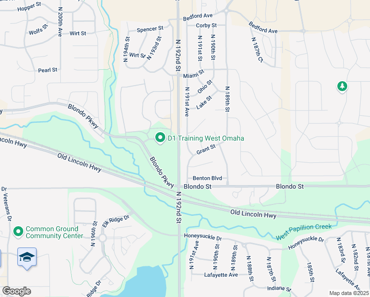 map of restaurants, bars, coffee shops, grocery stores, and more near 2318 North 191st Avenue in Omaha