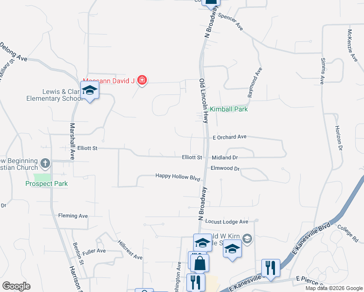 map of restaurants, bars, coffee shops, grocery stores, and more near 1615 Henry Street in Council Bluffs
