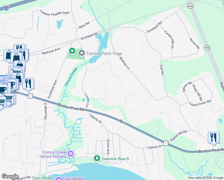 map of restaurants, bars, coffee shops, grocery stores, and more near 31 Wilshire Road in Madison