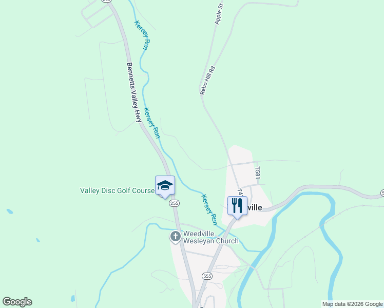 map of restaurants, bars, coffee shops, grocery stores, and more near 204 West Teaberry Street in Weedville
