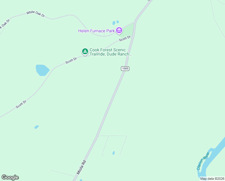 map of restaurants, bars, coffee shops, grocery stores, and more near 5703-5999 Miola Road in Clarion