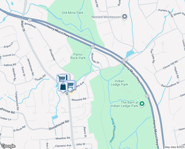 map of restaurants, bars, coffee shops, grocery stores, and more near in Trumbull