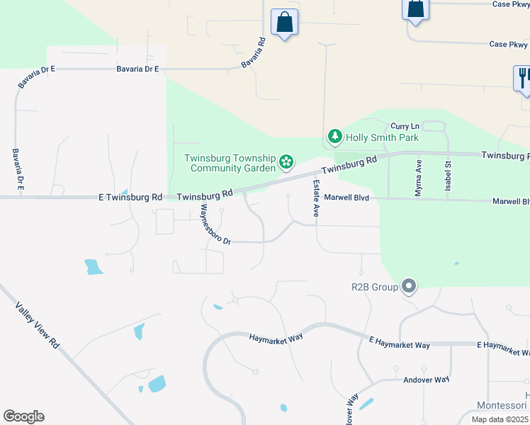 map of restaurants, bars, coffee shops, grocery stores, and more near 1544 Janea Court in Hudson